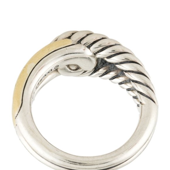 DAVID YURMAN 18K YELLOW GOLD & STERLING SILVER 925 CABLE LINK BAND RING - Picture 6 of 7